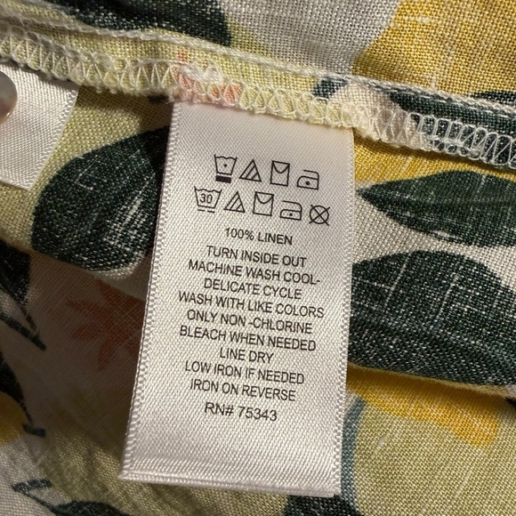 NWT C&C California 100% Linen Summer Lemon & Leaf Printed Shift Dress Size 2X - Picture 11 of 15